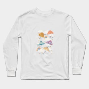 Spring Rain on Grey Long Sleeve T-Shirt